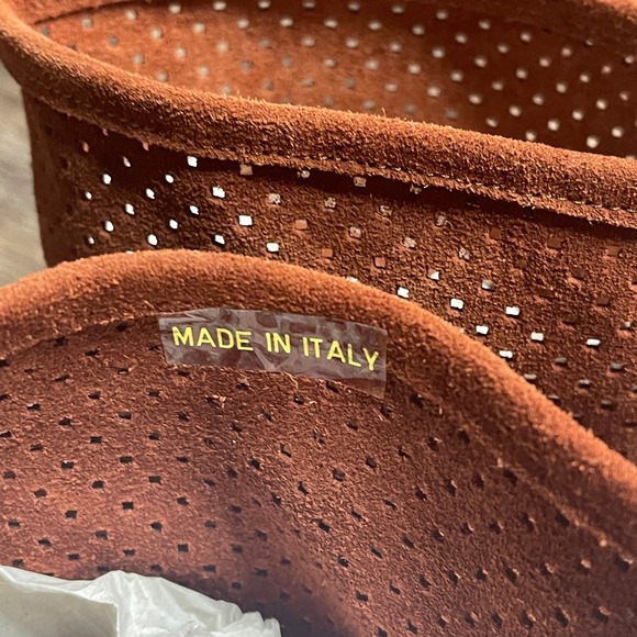 Sundance Suede  Perforated Ankle Boots Made‎ in Italy Rust Brown   39 - Picture 4 of 9